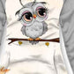 Women's Maple Owl Art Print Sweatjacke