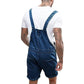 Men's Vintage Denim Ripped Cargo Shorts Jumpsuit Overall 65193363M