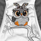 Women's Owl Art Print Sweatjacke