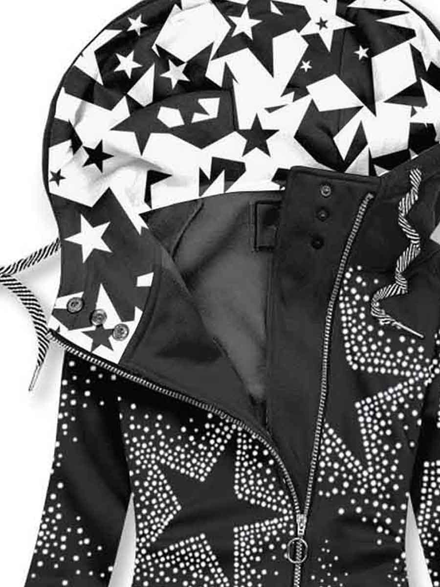 Women's Star Art Print Sweatjacke