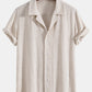 Linen Rayon Blend Cuban Shirt & Linen Cotton Blend Drawstring Shorts