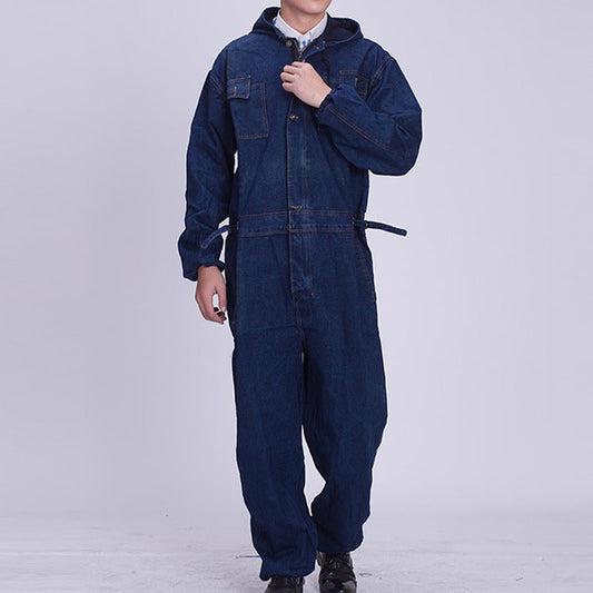 Men's Casual Denim Cargo Jumpsuit 56928106Y