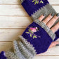 Basic Gestrickte Handschuhe mit Blumenmuster