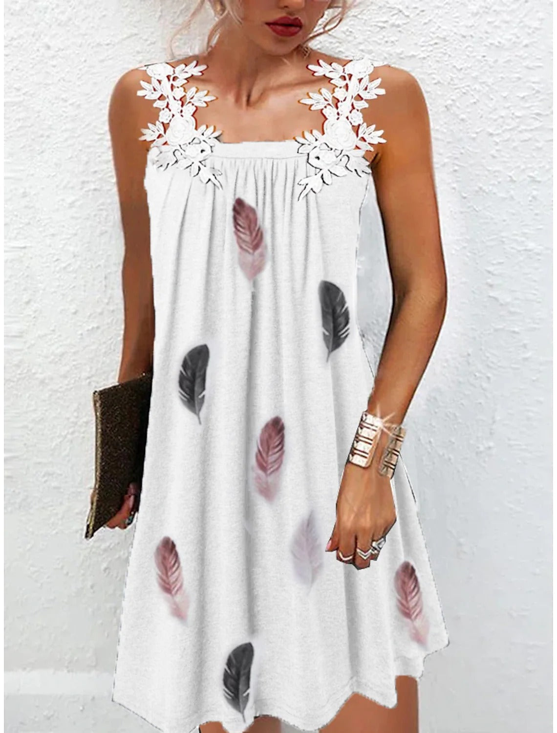 Women's Sleeveless Printed A-Line Dress