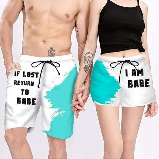 Couple Matching - If Lost Return To Babe - Shorts