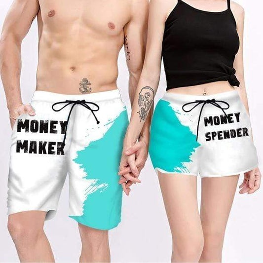 Couple Matching - Money Maker And Spender - Shorts