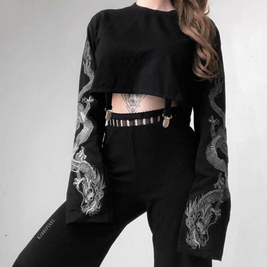 Long Dragon Sleeves Top