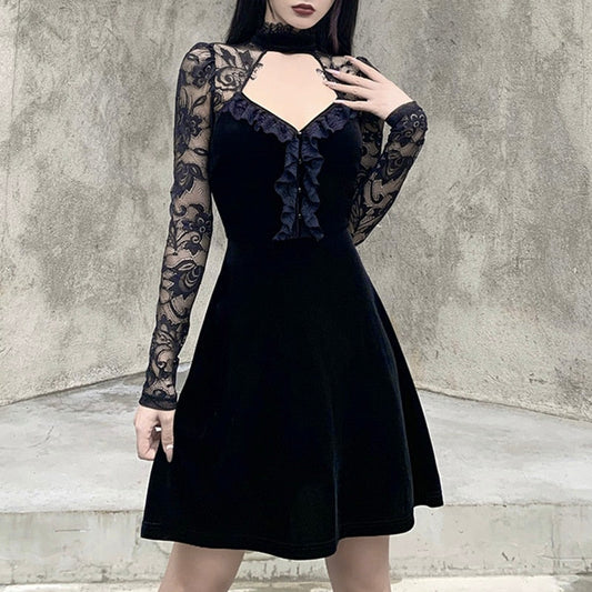 Vintage Sexy Gothic Velvet Dress