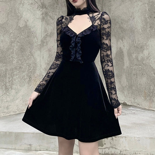 Vintage Sexy Gothic Velvet Dress