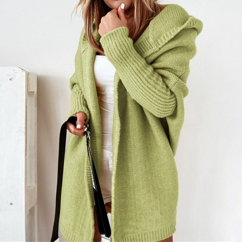 Mid-length Batwing Sleeve Cardigan
