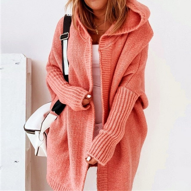 Mid-length Batwing Sleeve Cardigan