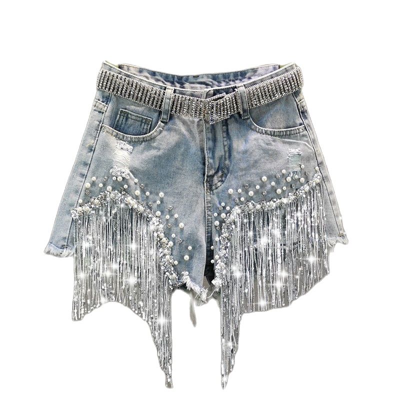 Luisa Tassel Denim Shorts