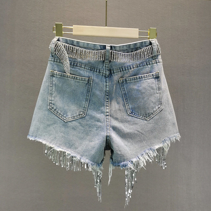 Luisa Tassel Denim Shorts