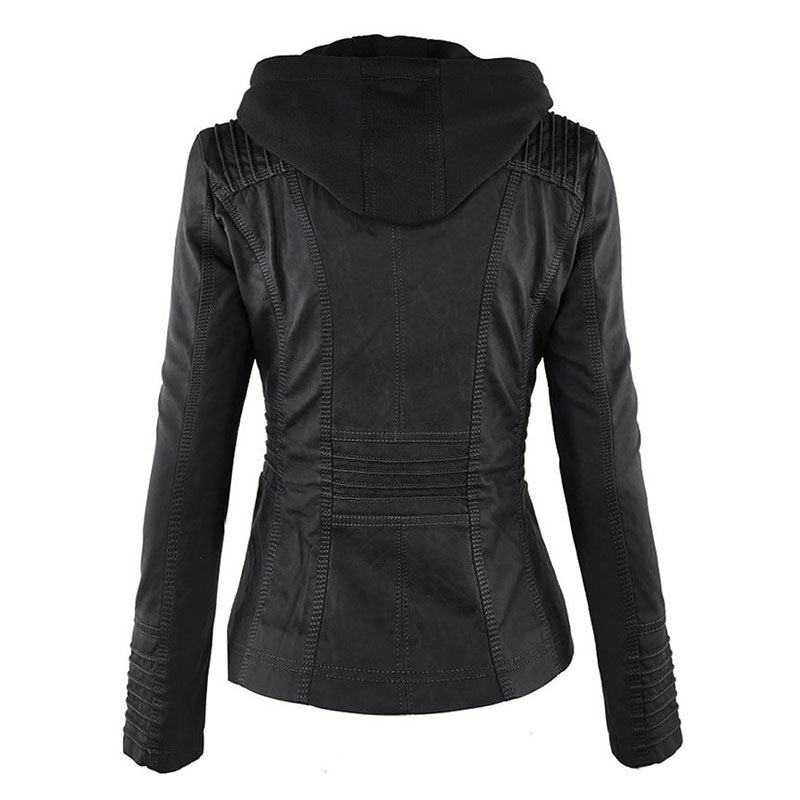 Leather Hooded Jacket (XS-7XL)