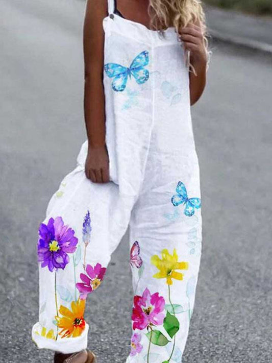 Casual Flower Jumpsuit Overalls