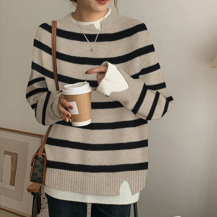 Elegant Striped Long Sleeve Sweater