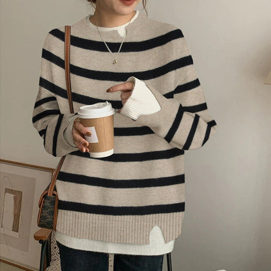 Elegant Striped Long Sleeve Sweater