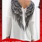 Angel Wings on Back V-neck T-shirt