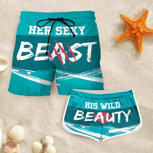 Couple Matching - Sexy Beast And Wild Beauty - Shorts