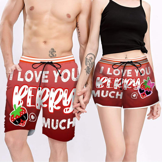 Couple Matching - I Love You Berry Much - Shorts