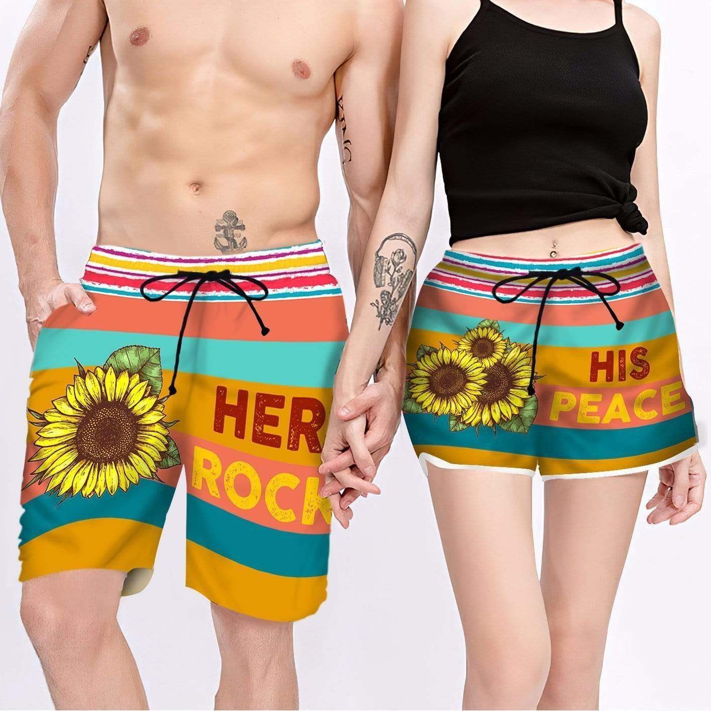 Couple Matching - His Peace And Her Rock - Shorts