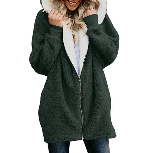 Women's Jackets Cardigans Ladies Warm Jumper Fleece Faux Fur Coat